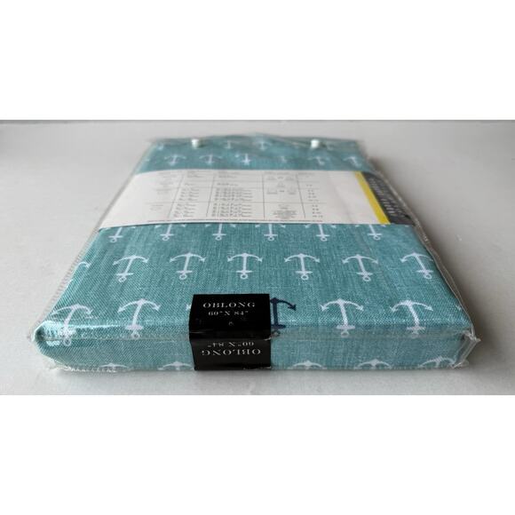 Nautical Anchors Oblong Tablecloth Indoor Outdoor Water & Fade Resistant Max - Picture 5 of 11